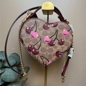 Heart Crossbody Bag With Cherry Print Bag